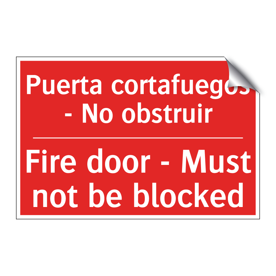Puerta cortafuegos - No /.../ - Fire door - Must not be /.../