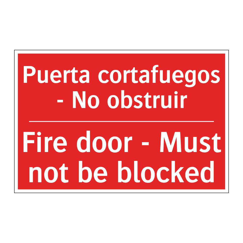 Puerta cortafuegos - No /.../ - Fire door - Must not be /.../