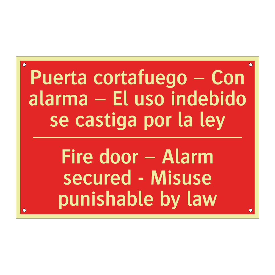 Puerta cortafuego – Con /.../ - Fire door – Alarm secured - /.../