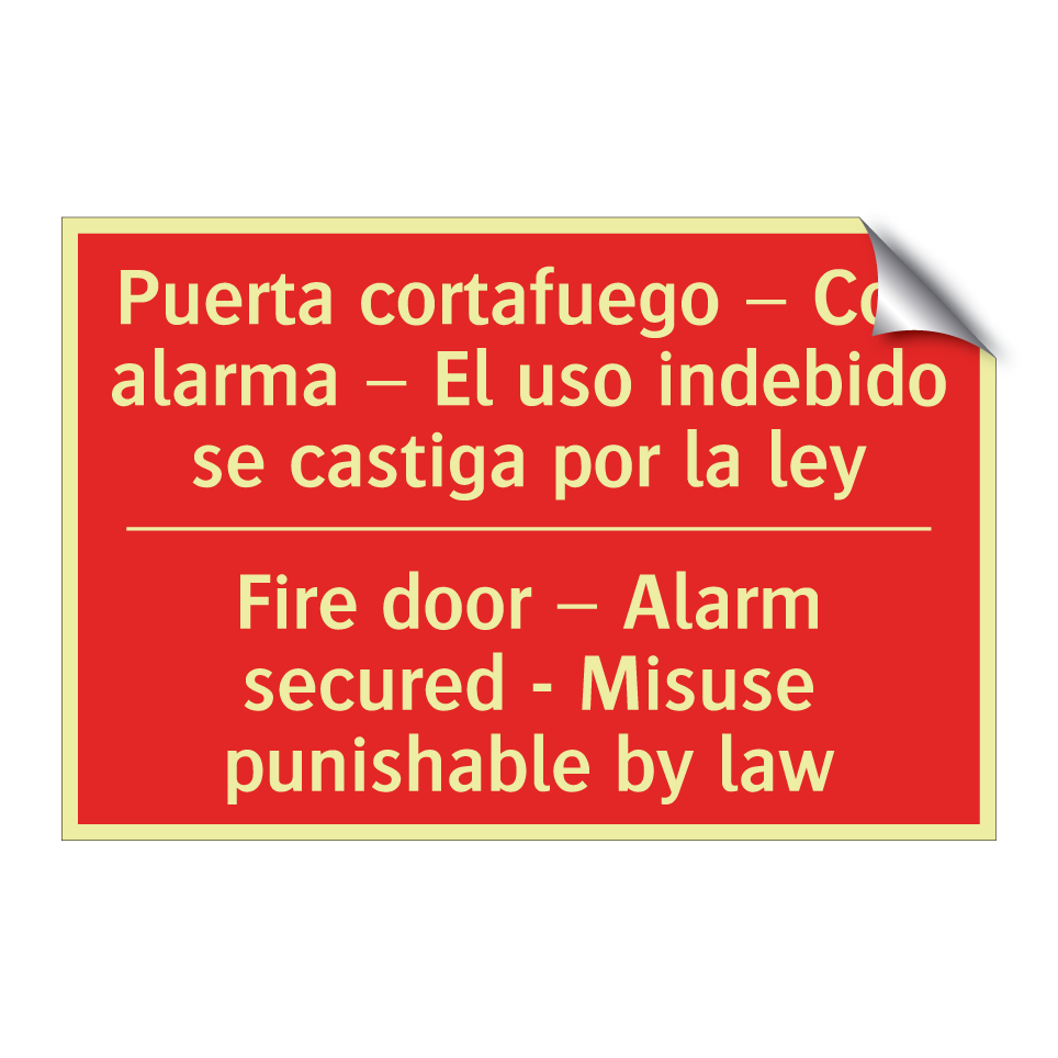 Puerta cortafuego – Con /.../ - Fire door – Alarm secured - /.../