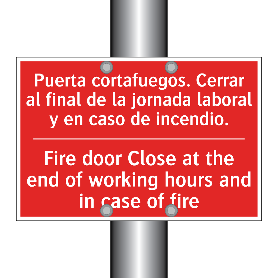 Puerta cortafuegos. Cerrar al /.../ - Fire door Close at the end of /.../