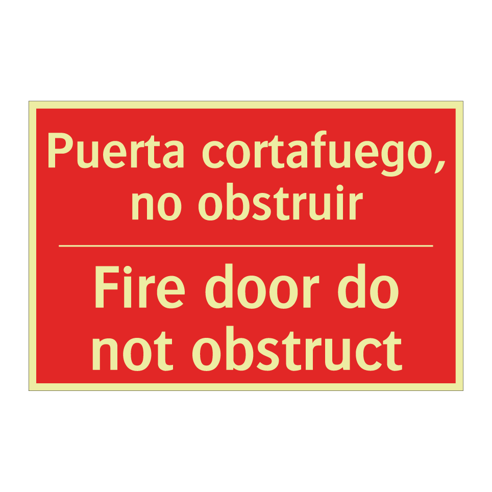 Puerta cortafuego, no obstruir - Fire door do not obstruct