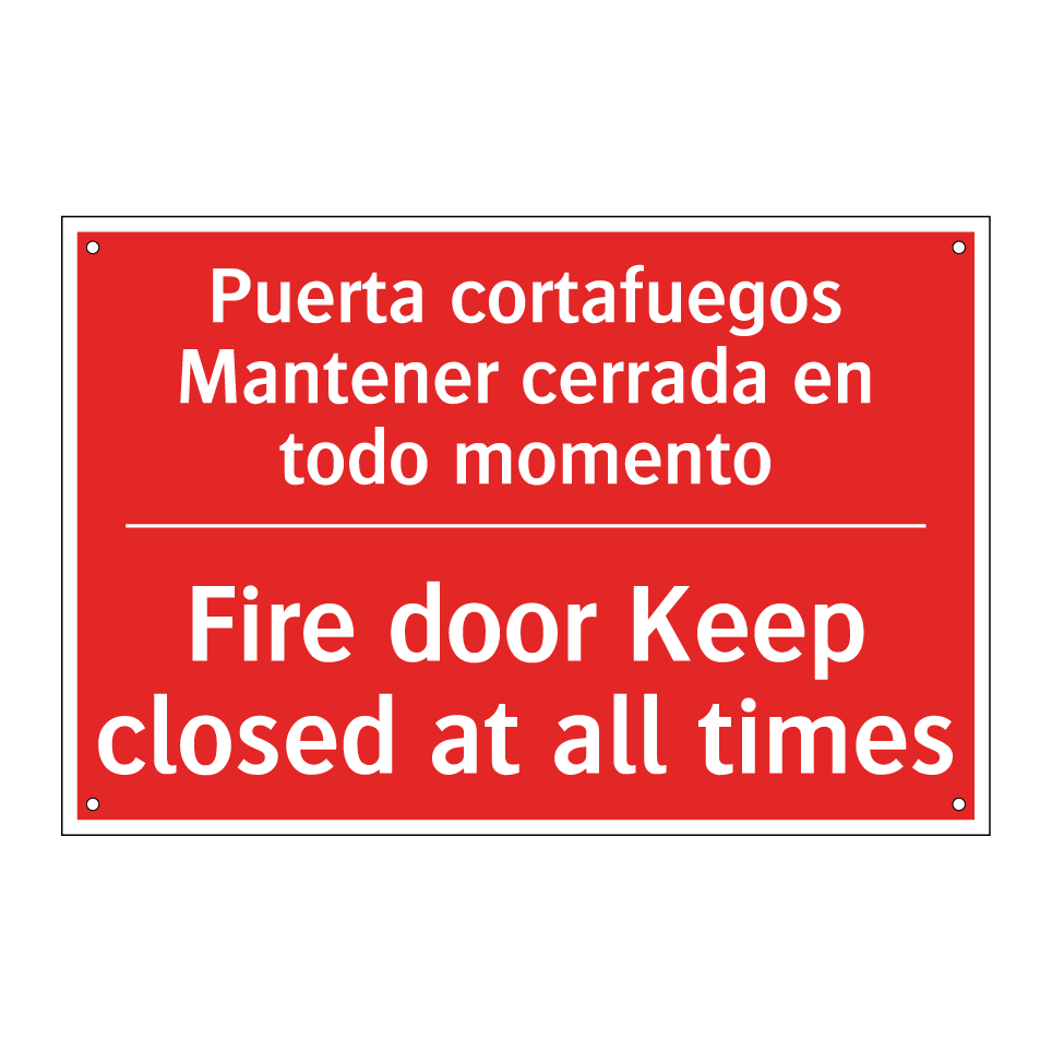 Puerta cortafuegos Mantener /.../ - Fire door Keep closed at all /.../