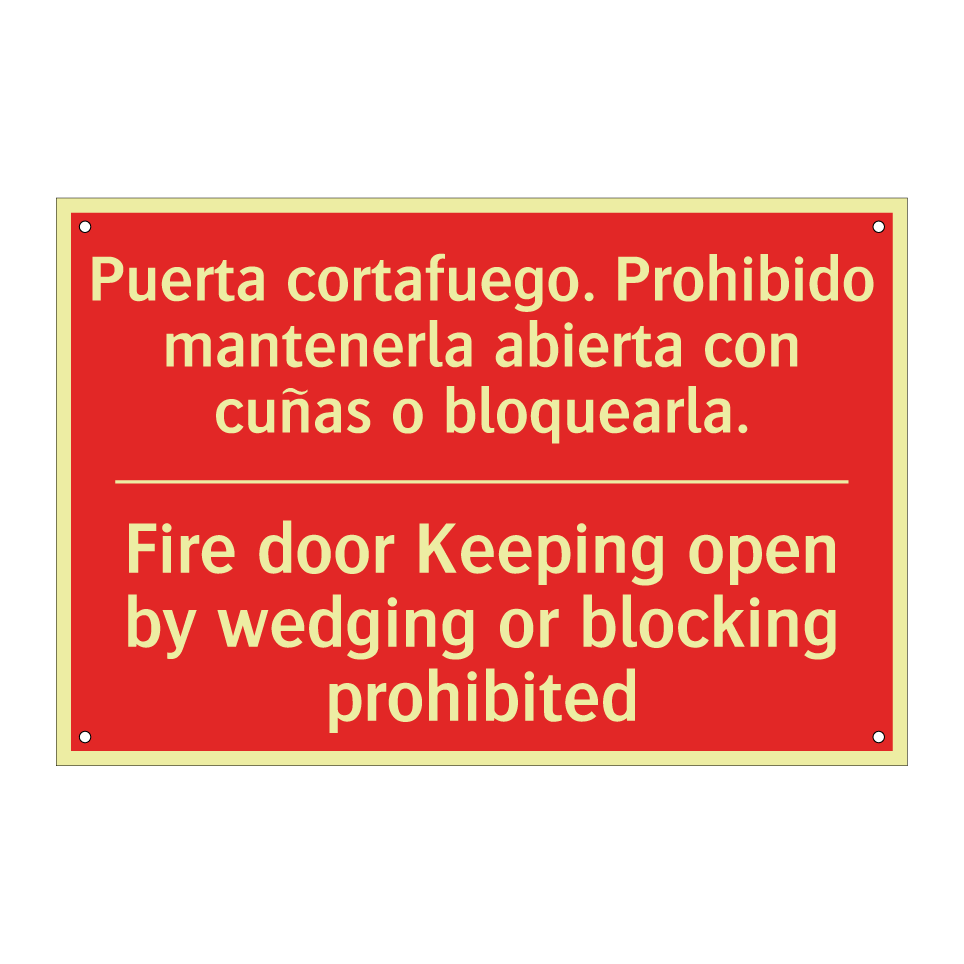 Puerta cortafuego. Prohibido /.../ - Fire door Keeping open by /.../