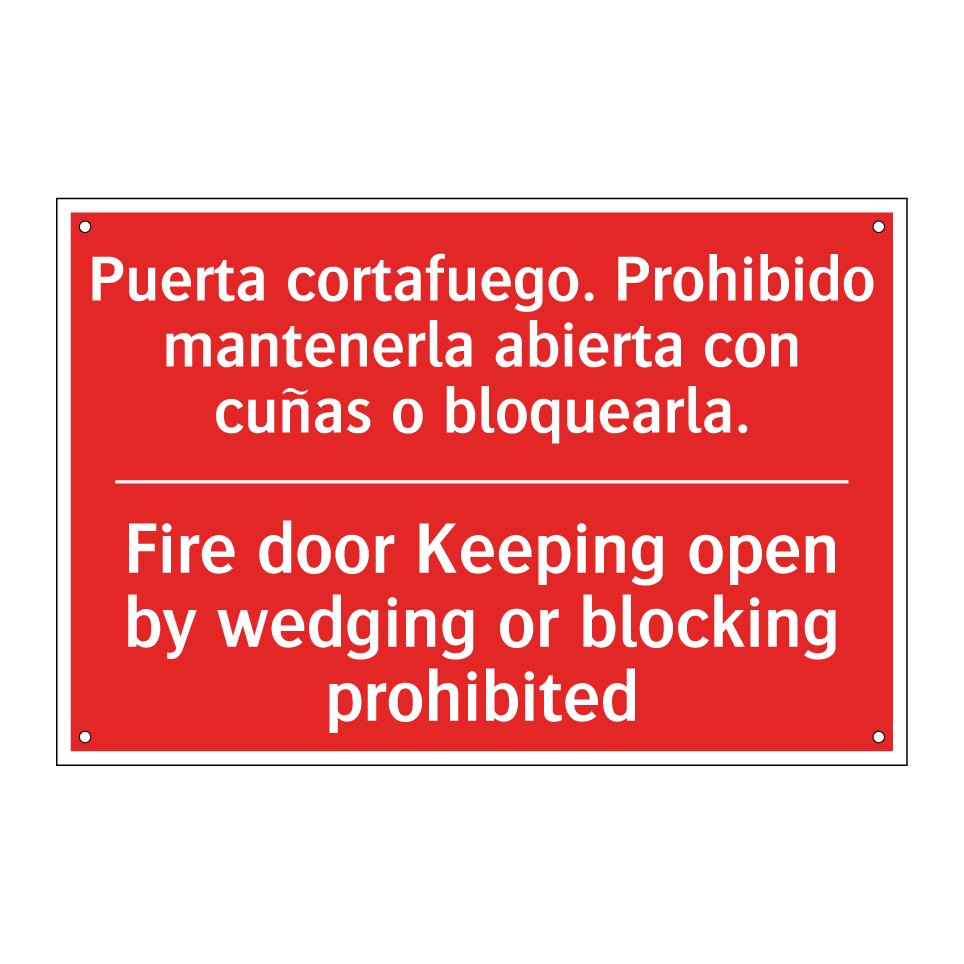 Puerta cortafuego. Prohibido /.../ - Fire door Keeping open by /.../