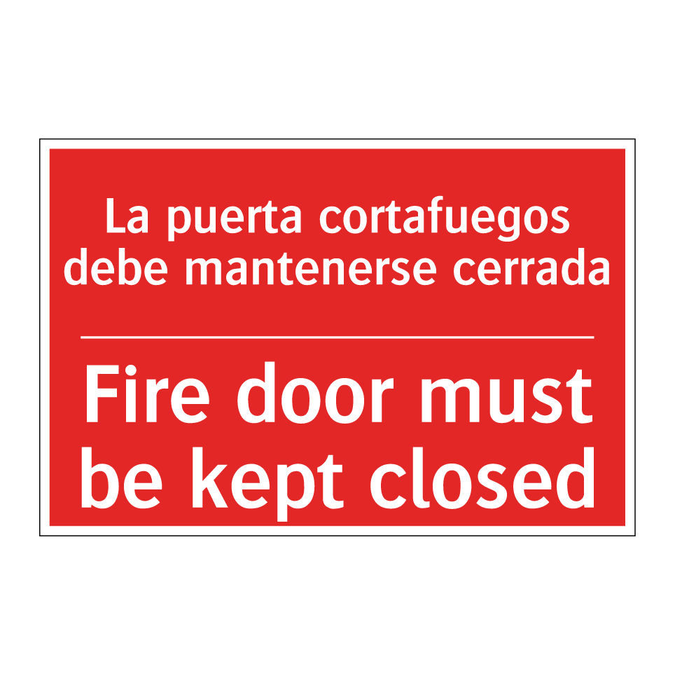 La puerta cortafuegos debe /.../ - Fire door must be kept closed