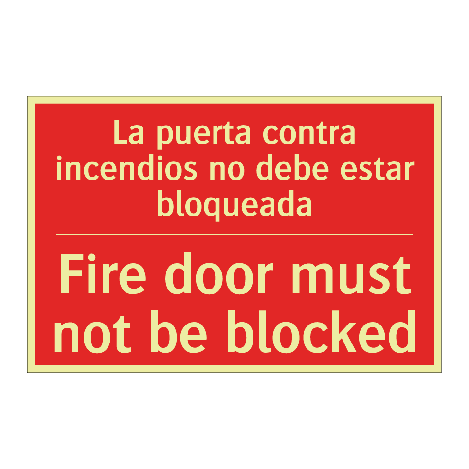 La puerta contra incendios no /.../ - Fire door must not be blocked