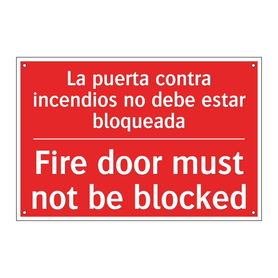 La puerta contra incendios no /.../ - Fire door must not be blocked
