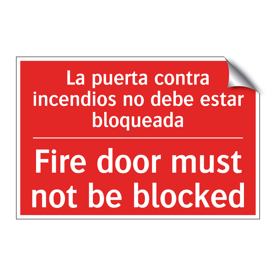 La puerta contra incendios no /.../ - Fire door must not be blocked
