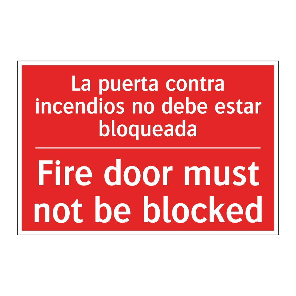 La puerta contra incendios no /.../ - Fire door must not be blocked