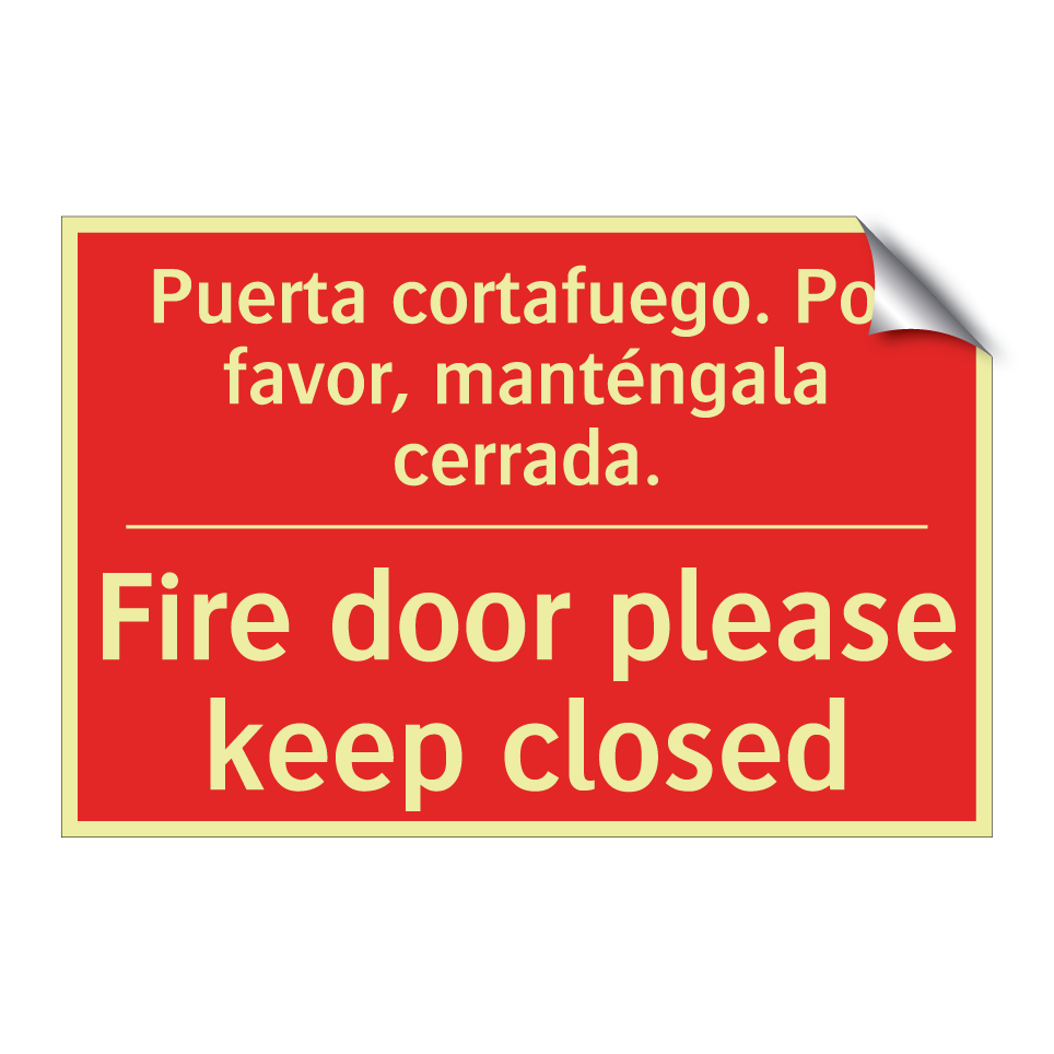 Puerta cortafuego. Por favor, /.../ - Fire door please keep closed