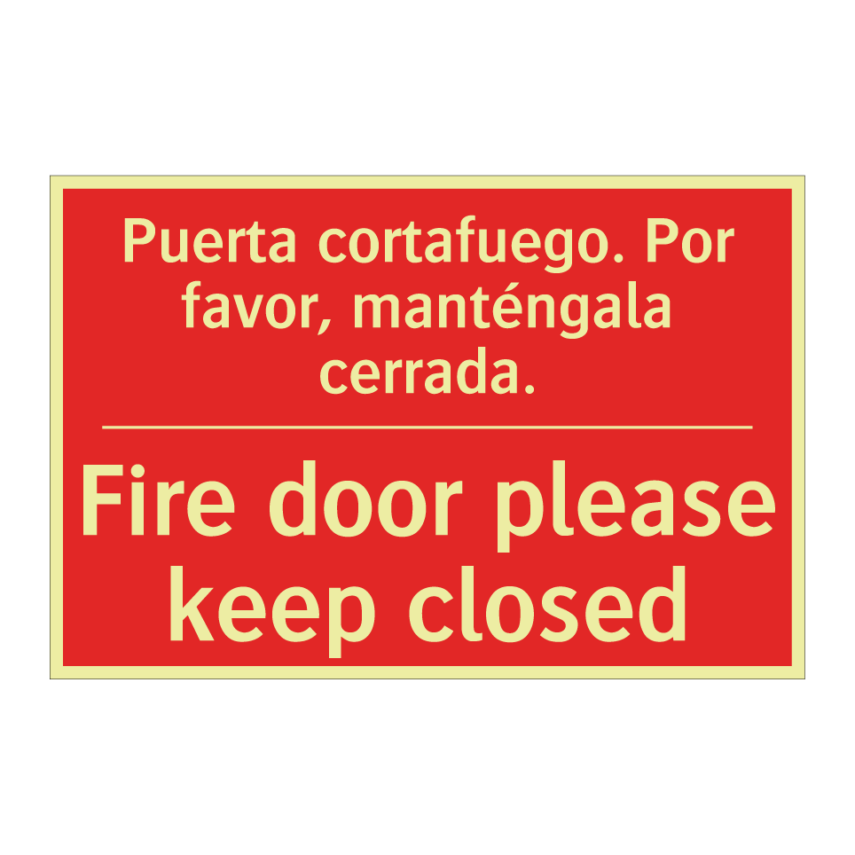 Puerta cortafuego. Por favor, /.../ - Fire door please keep closed