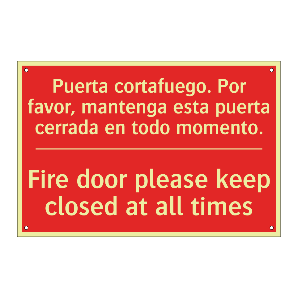 Puerta cortafuego. Por favor, /.../ - Fire door please keep closed /.../