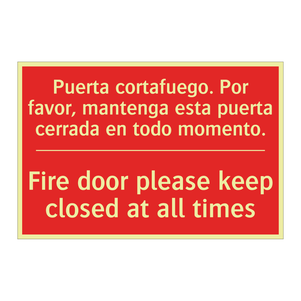 Puerta cortafuego. Por favor, /.../ - Fire door please keep closed /.../