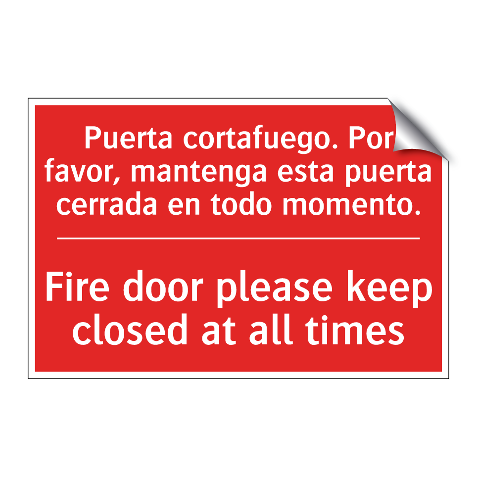 Puerta cortafuego. Por favor, /.../ - Fire door please keep closed /.../