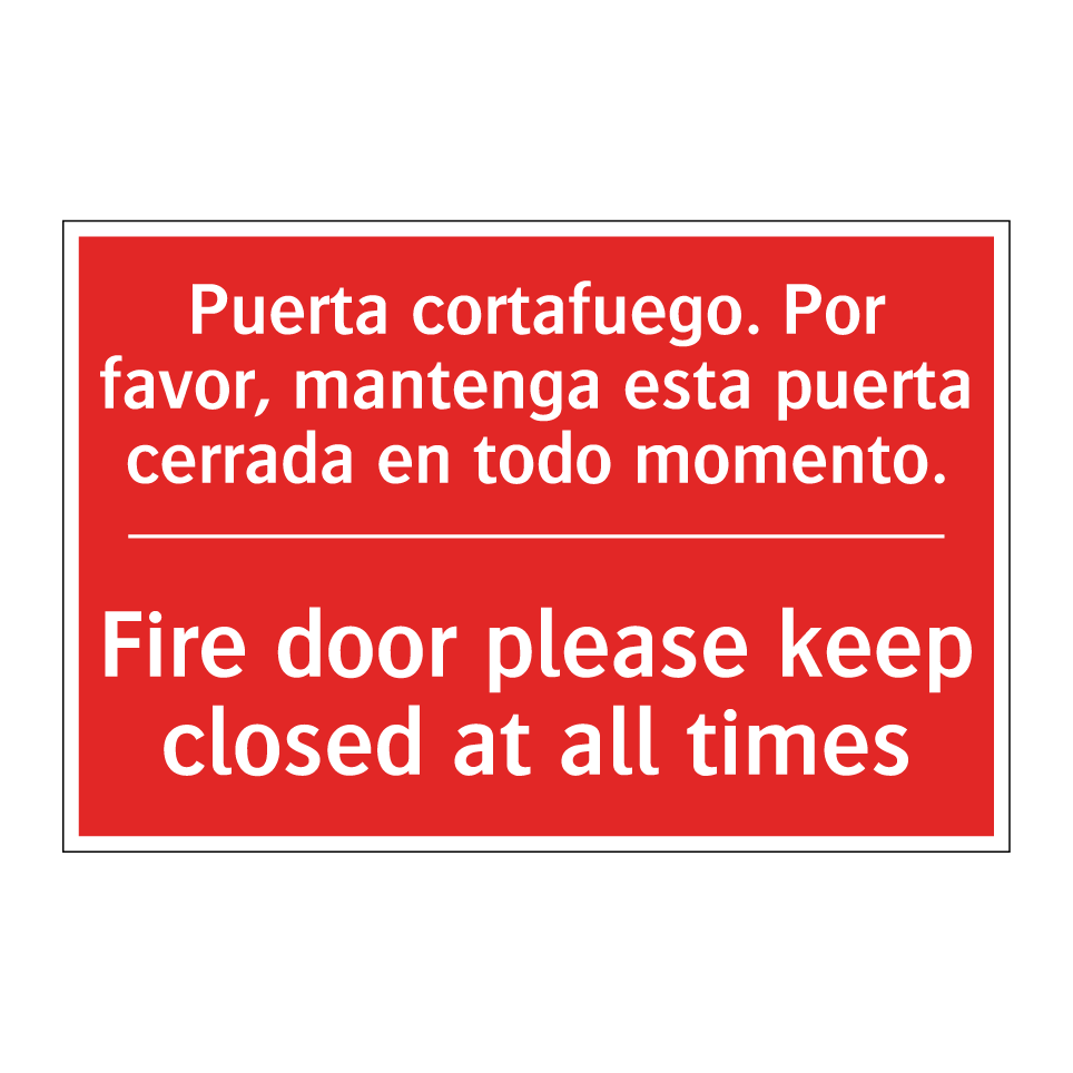 Puerta cortafuego. Por favor, /.../ - Fire door please keep closed /.../