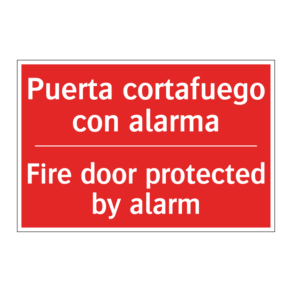 Puerta cortafuego con alarma - Fire door protected by alarm