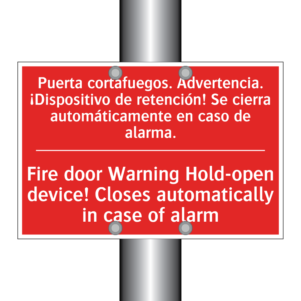 Puerta cortafuegos. /.../ - Fire door Warning Hold-open /.../