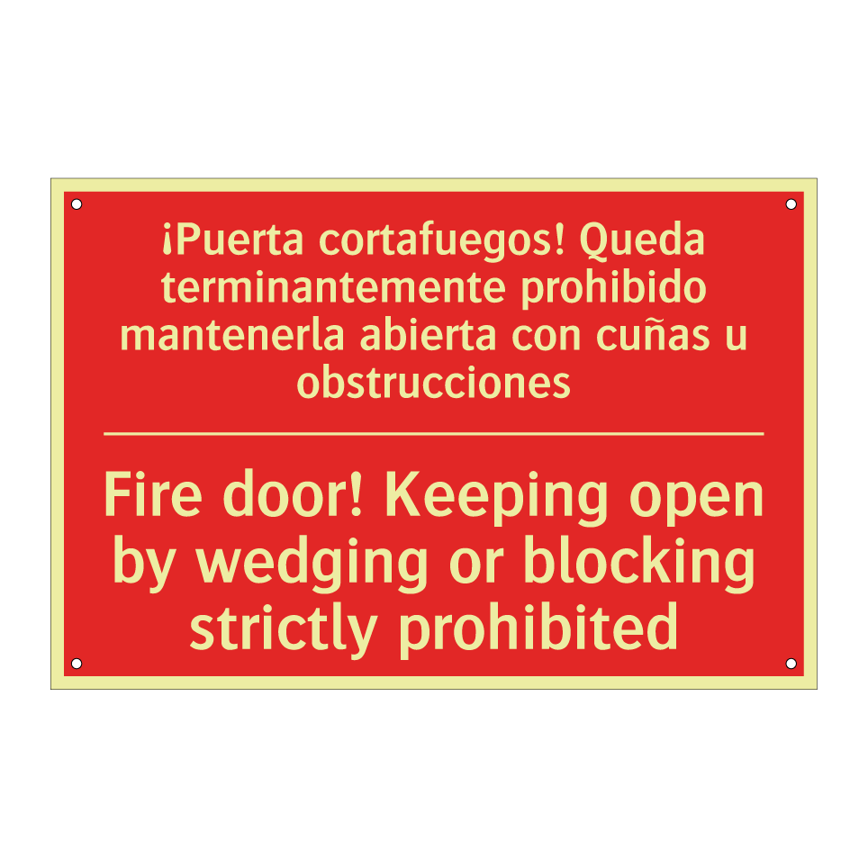 ¡Puerta cortafuegos! Queda /.../ - Fire door! Keeping open by /.../