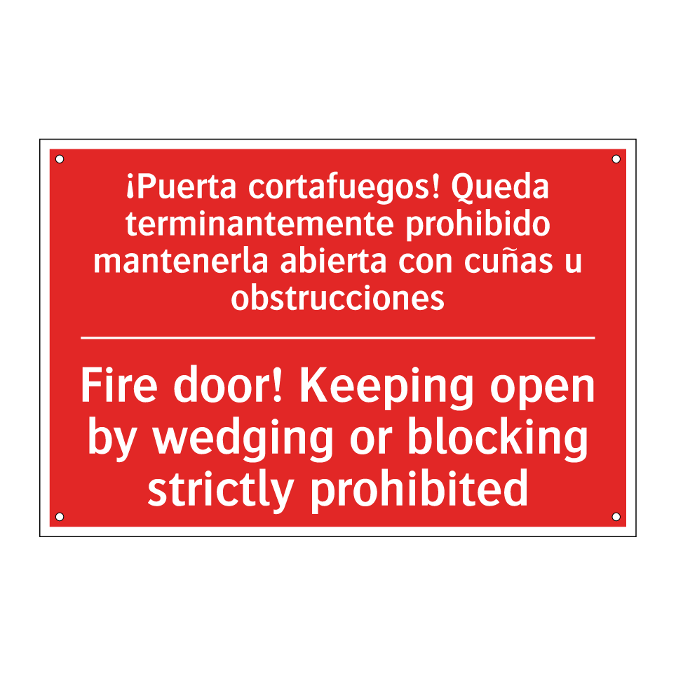 ¡Puerta cortafuegos! Queda /.../ - Fire door! Keeping open by /.../