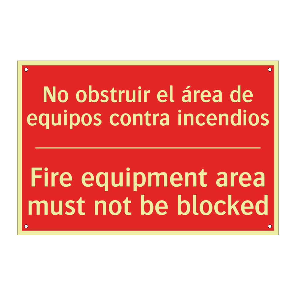 No obstruir el área de /.../ - Fire equipment area must not /.../