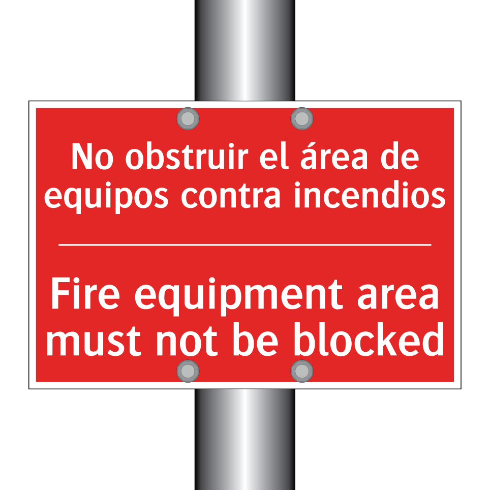 No obstruir el área de /.../ - Fire equipment area must not /.../