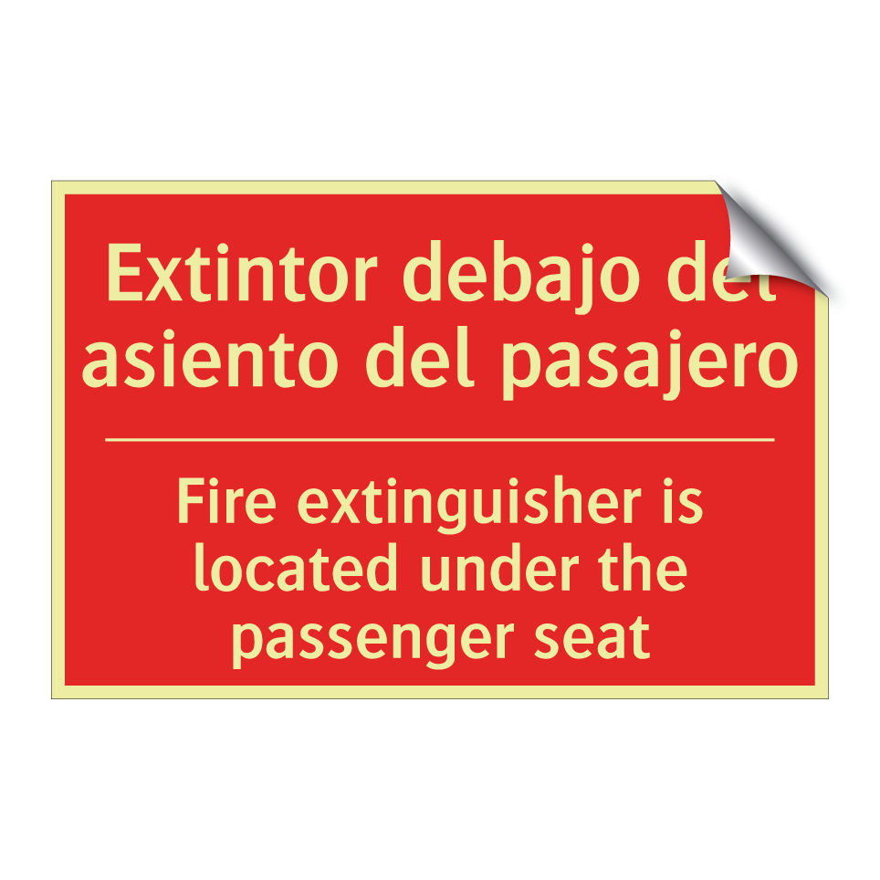 Extintor debajo del asiento /.../ - Fire extinguisher is located /.../