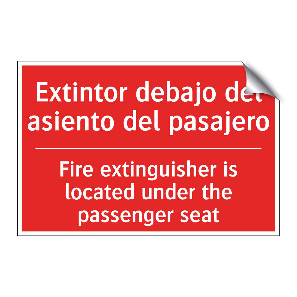 Extintor debajo del asiento /.../ - Fire extinguisher is located /.../
