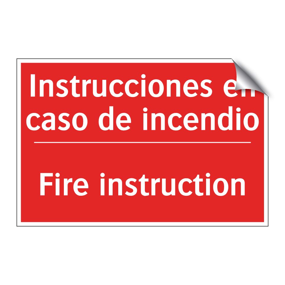Instrucciones en caso de /.../ - Fire instruction