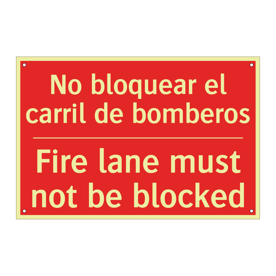 No bloquear el carril de /.../ - Fire lane must not be blocked