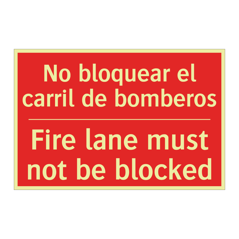 No bloquear el carril de /.../ - Fire lane must not be blocked