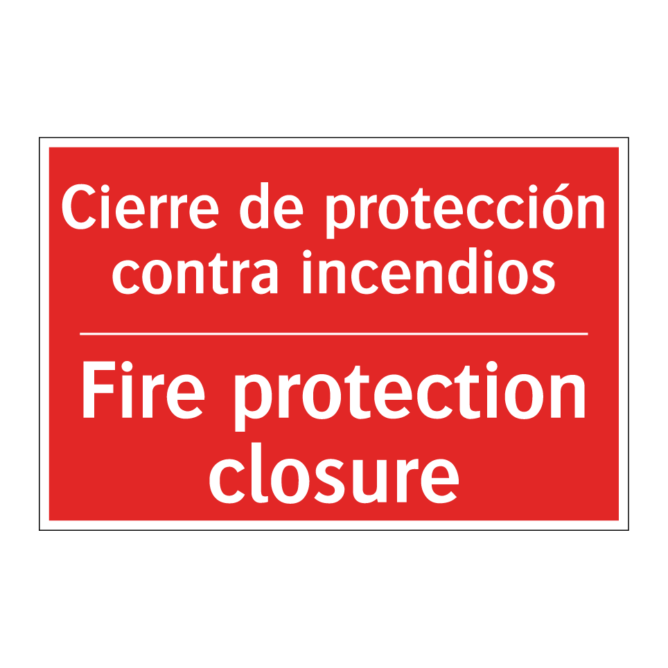 Cierre de protección contra /.../ - Fire protection closure
