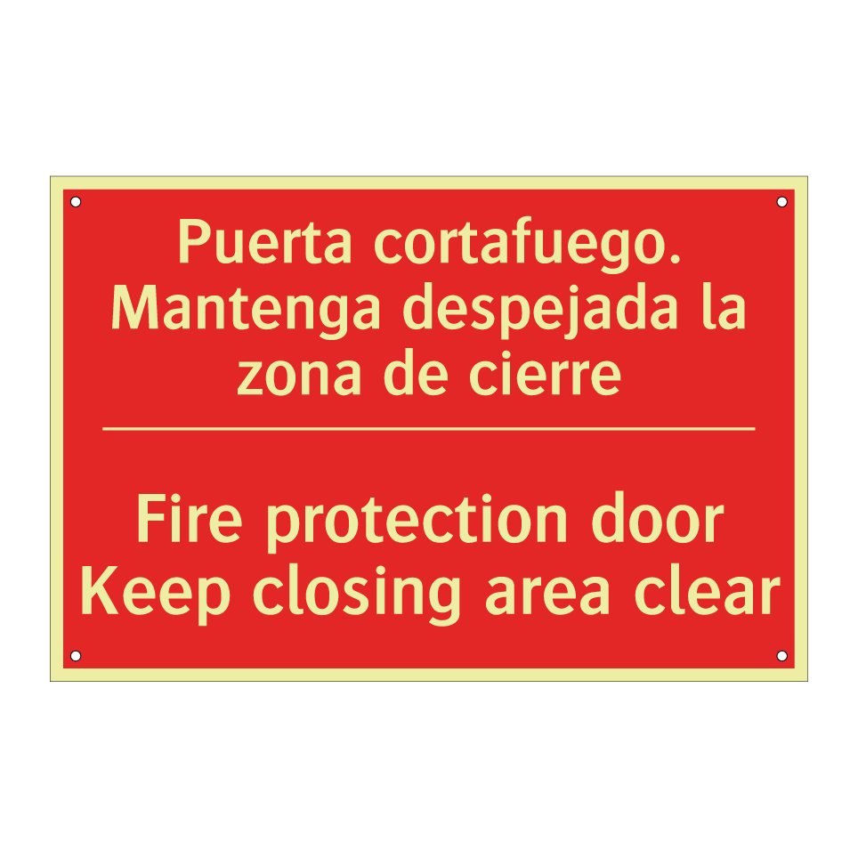Puerta cortafuego. Mantenga /.../ - Fire protection door Keep /.../