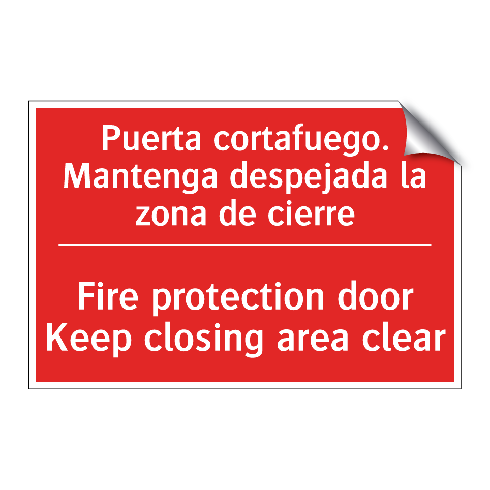 Puerta cortafuego. Mantenga /.../ - Fire protection door Keep /.../