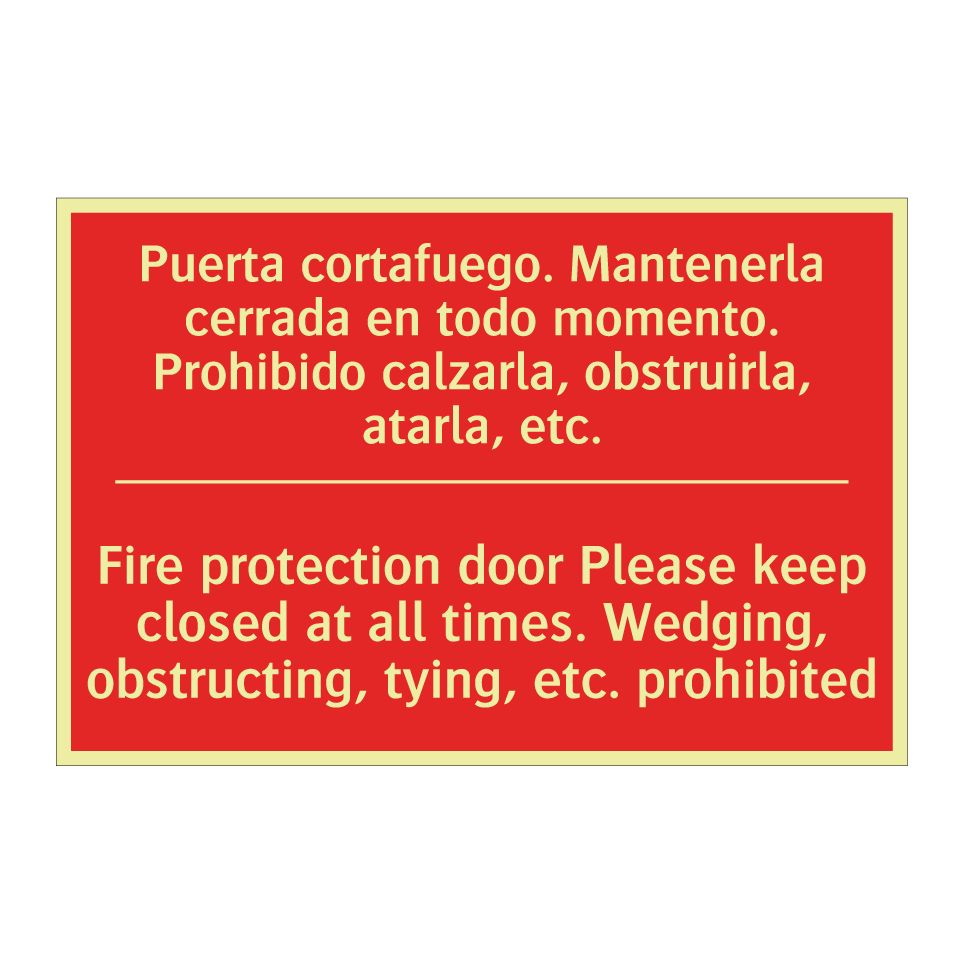 Puerta cortafuego. Mantenerla /.../ - Fire protection door Please /.../