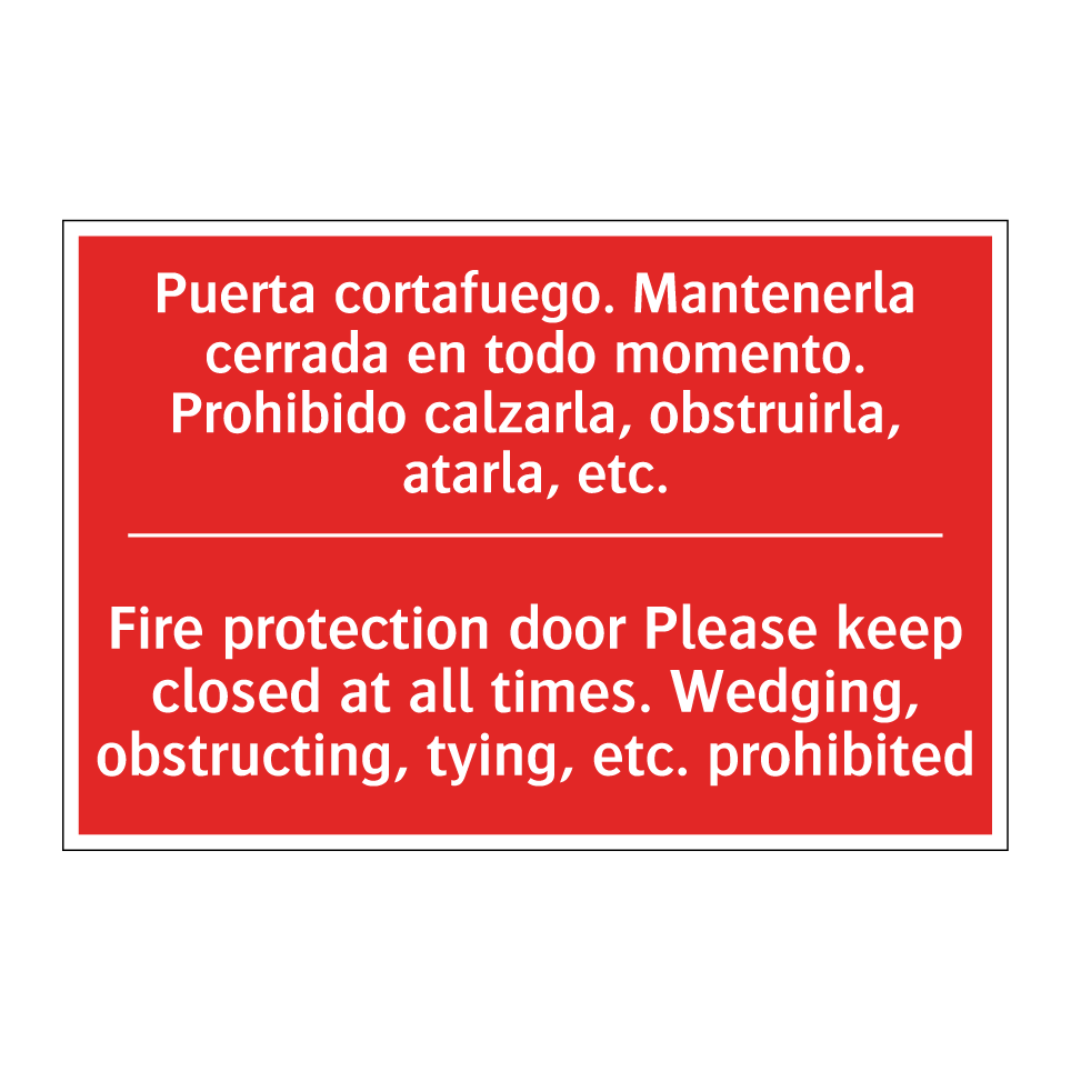 Puerta cortafuego. Mantenerla /.../ - Fire protection door Please /.../