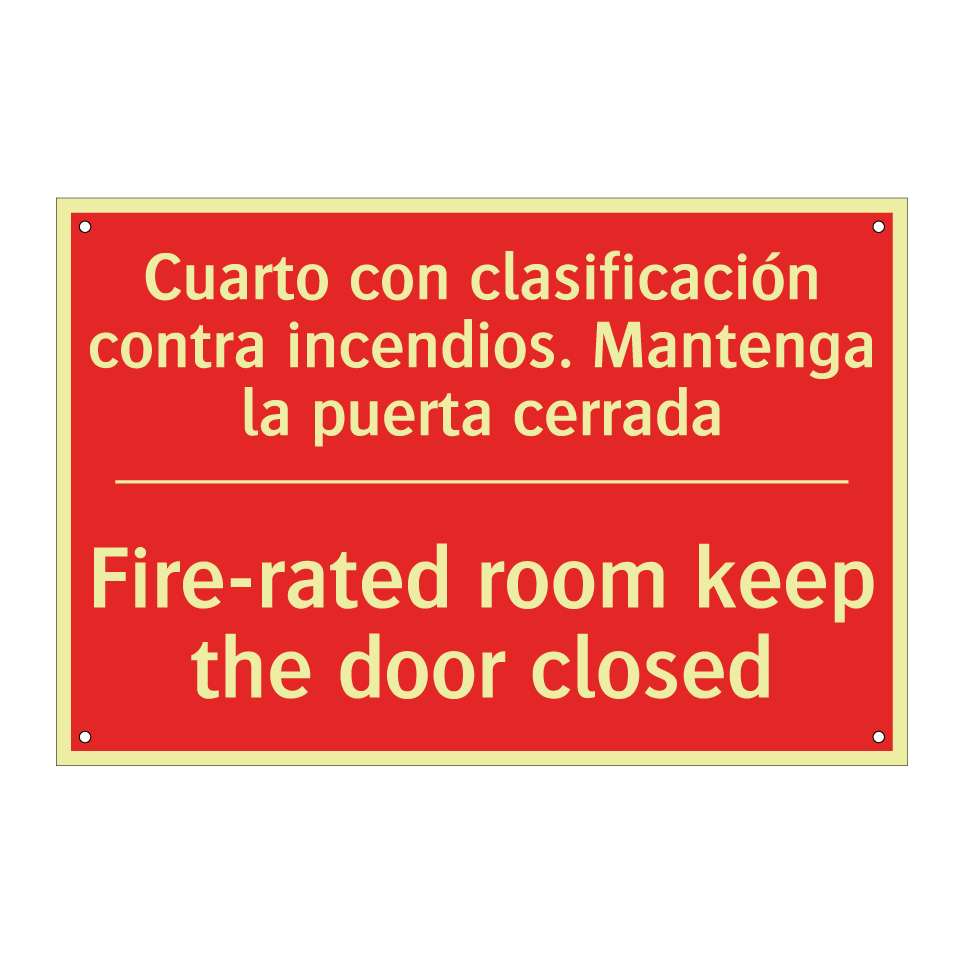 Cuarto con clasificación /.../ - Fire-rated room keep the door /.../