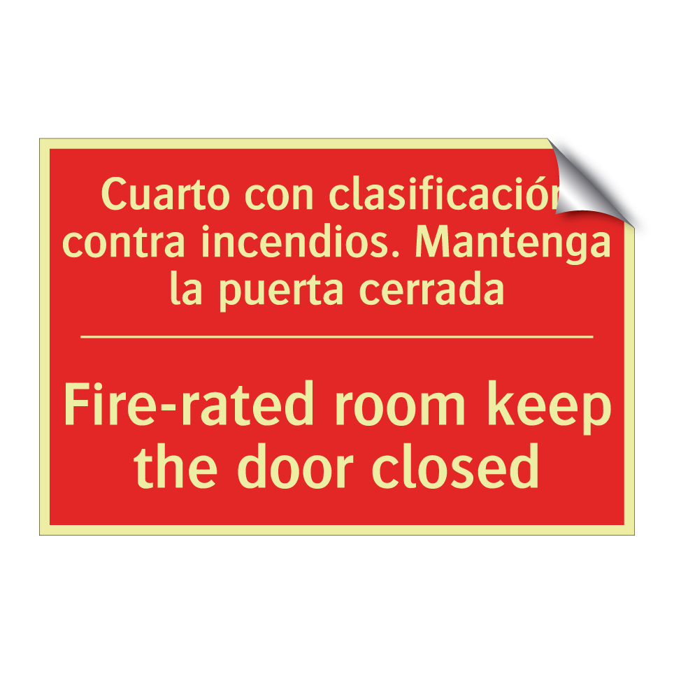 Cuarto con clasificación /.../ - Fire-rated room keep the door /.../