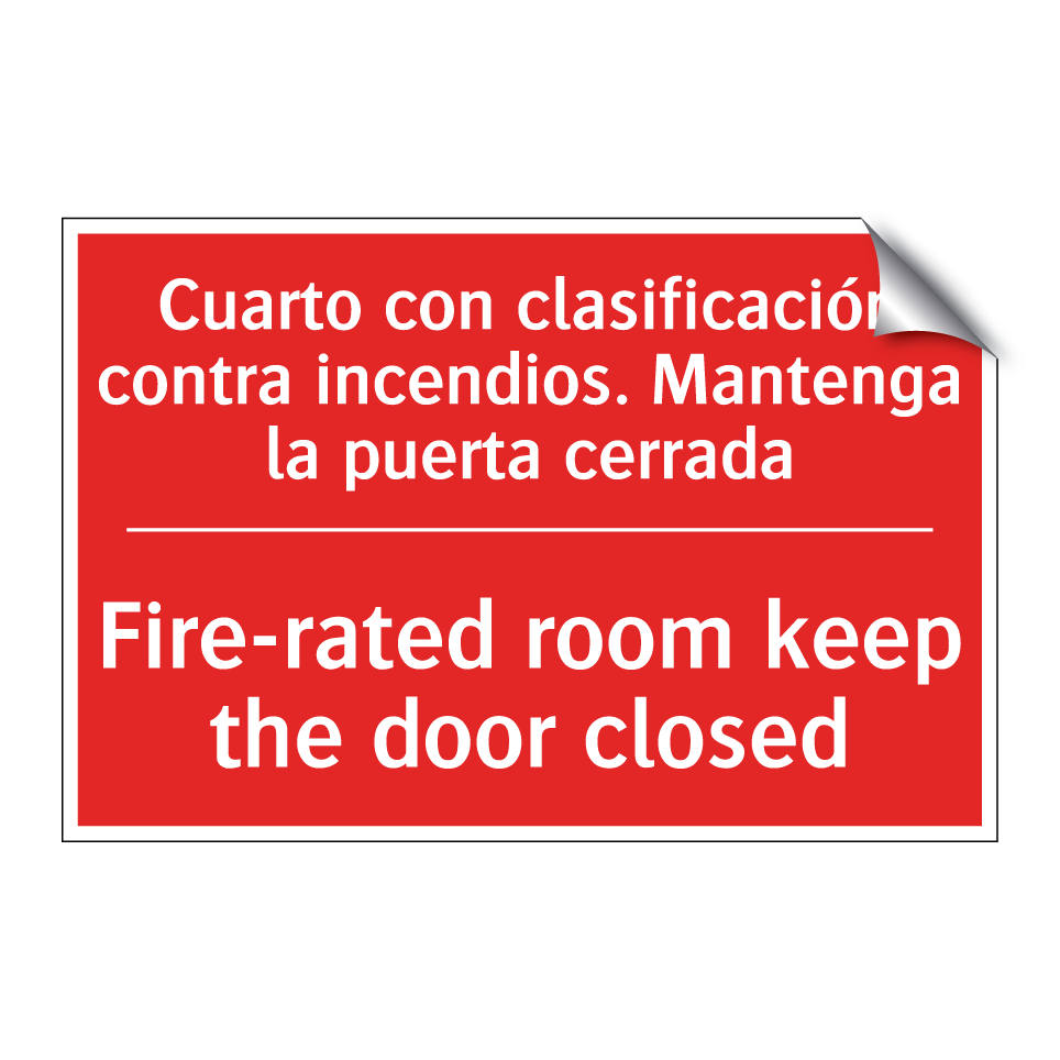 Cuarto con clasificación /.../ - Fire-rated room keep the door /.../