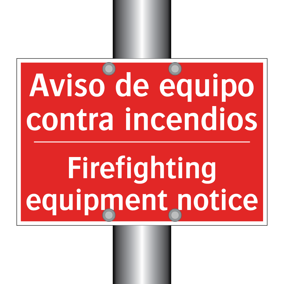 Aviso de equipo contra /.../ - Firefighting equipment notice