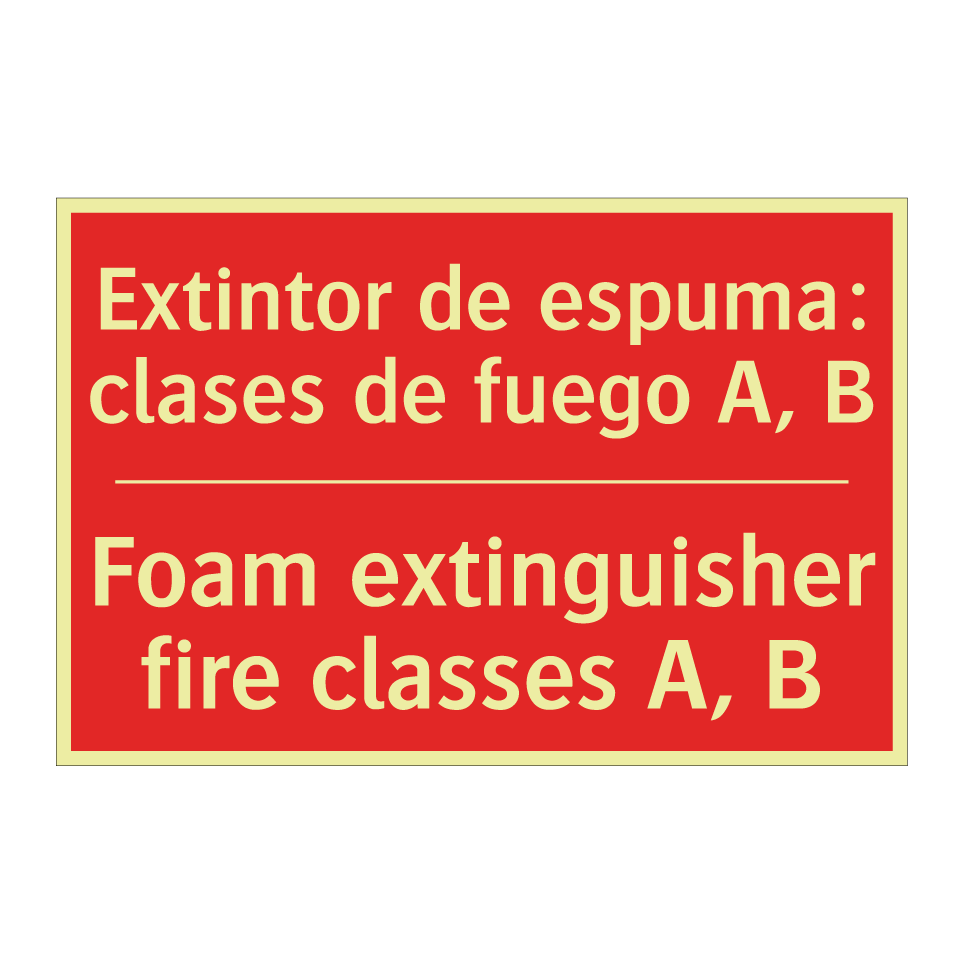 Extintor de espuma: clases de /.../ - Foam extinguisher fire /.../