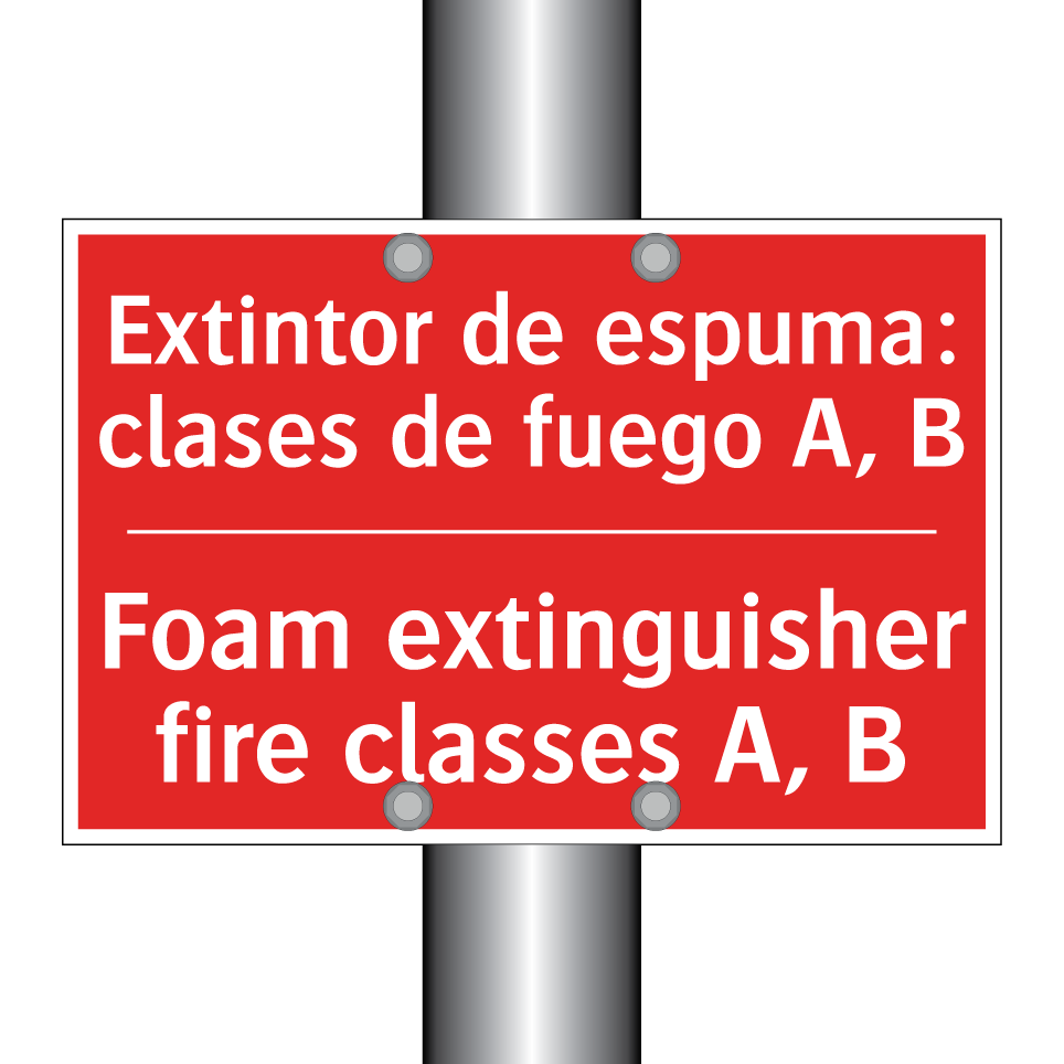 Extintor de espuma: clases de /.../ - Foam extinguisher fire /.../
