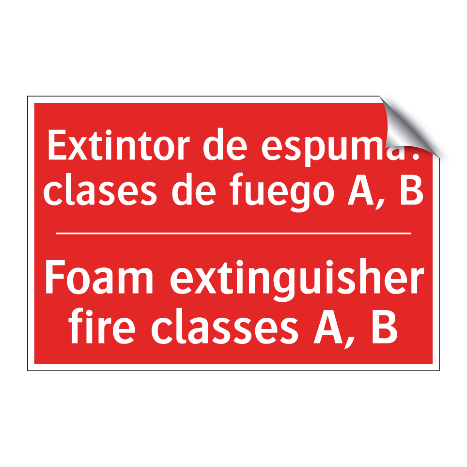 Extintor de espuma: clases de /.../ - Foam extinguisher fire /.../