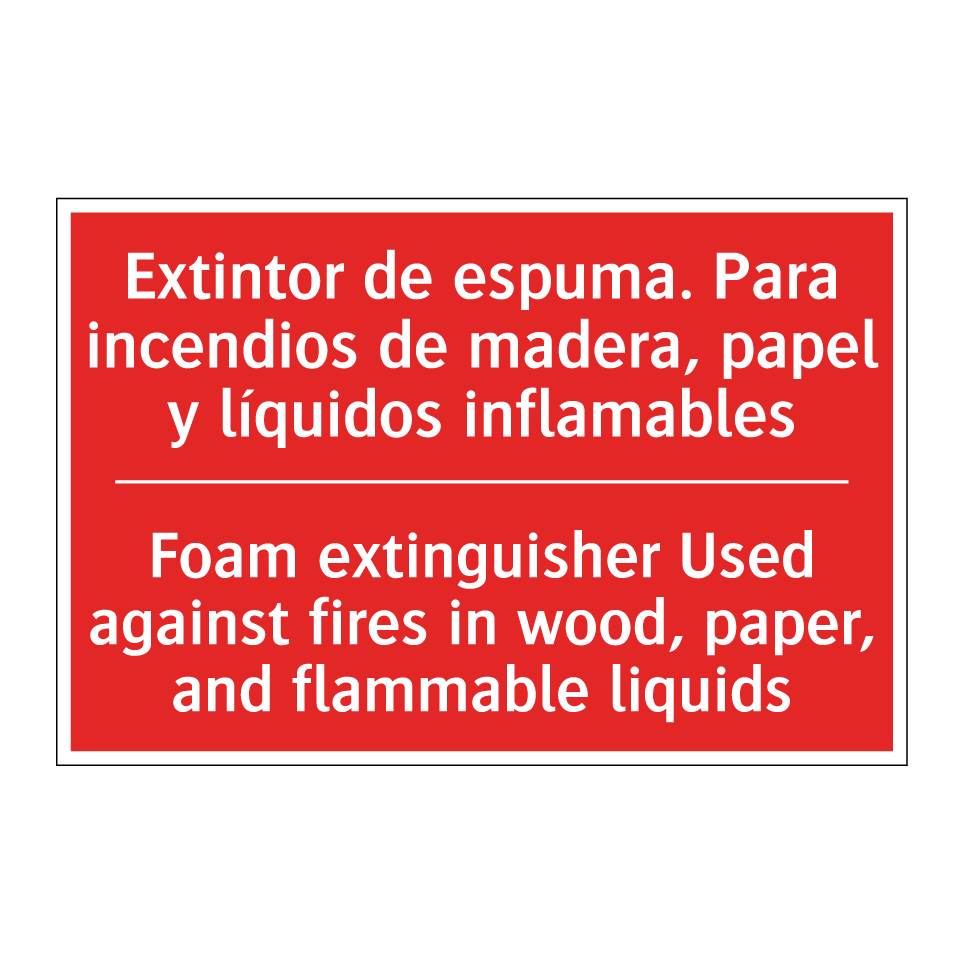 Extintor de espuma. Para /.../ - Foam extinguisher Used /.../