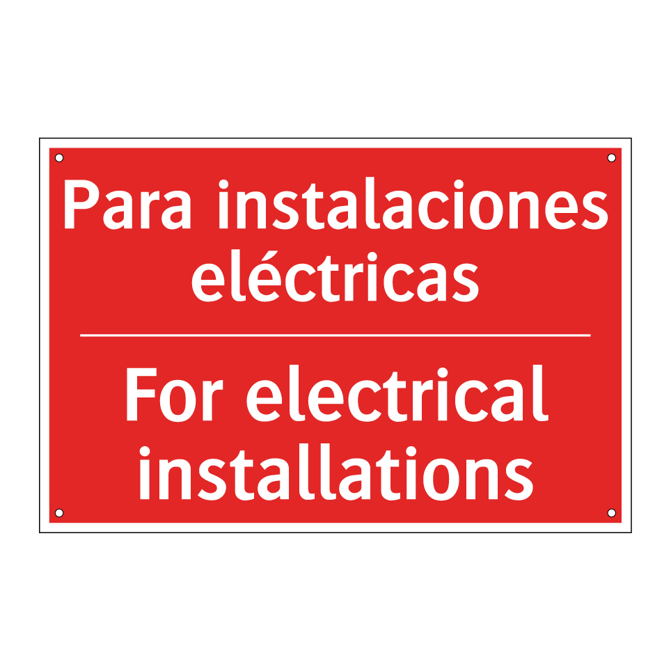 Para instalaciones eléctricas - For electrical installations