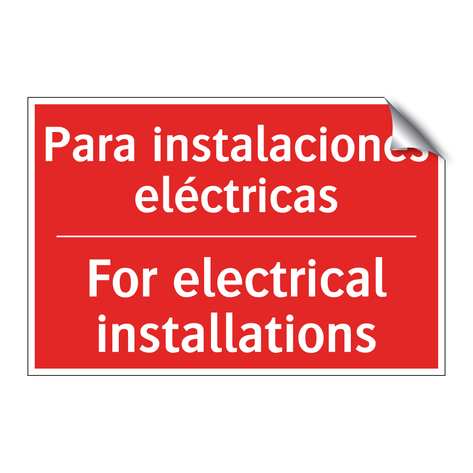 Para instalaciones eléctricas - For electrical installations