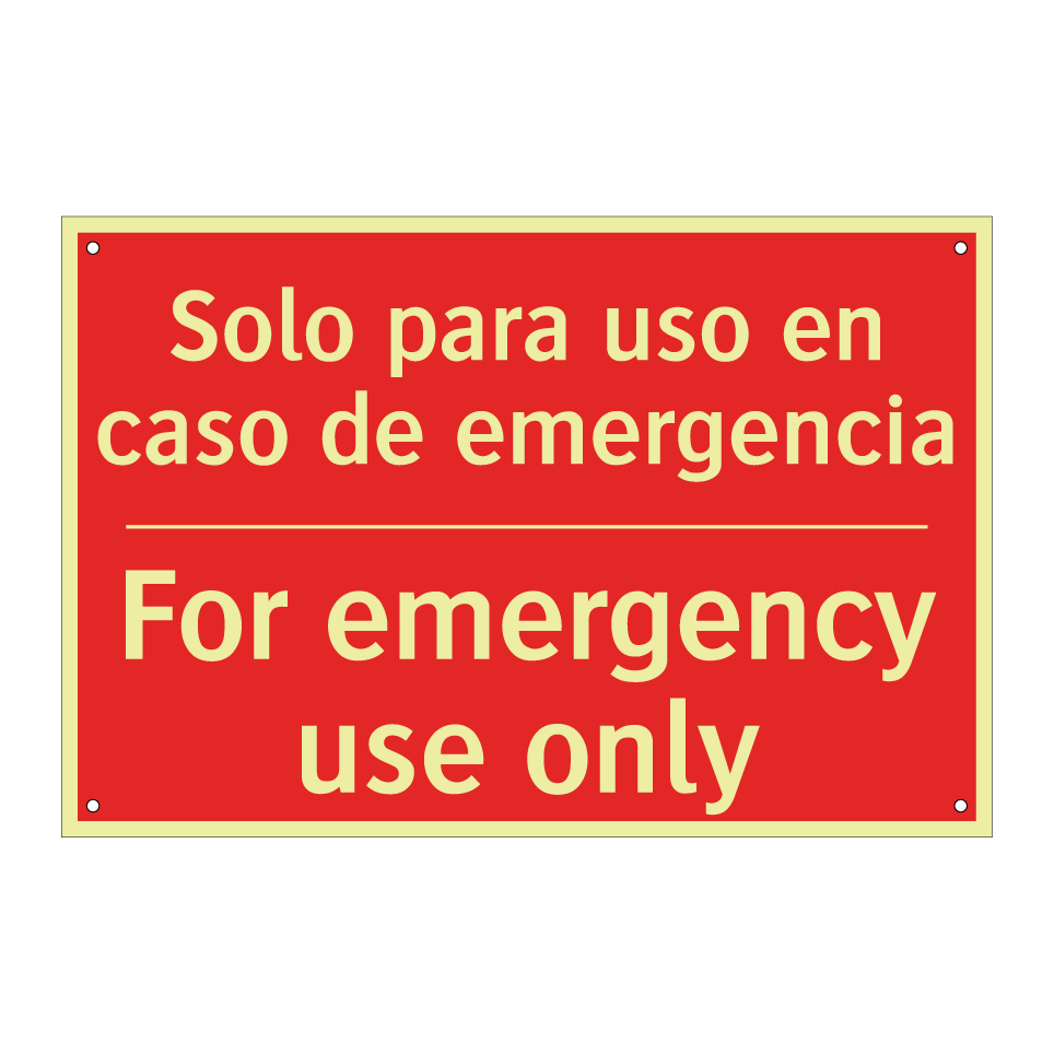 Solo para uso en caso de /.../ - For emergency use only
