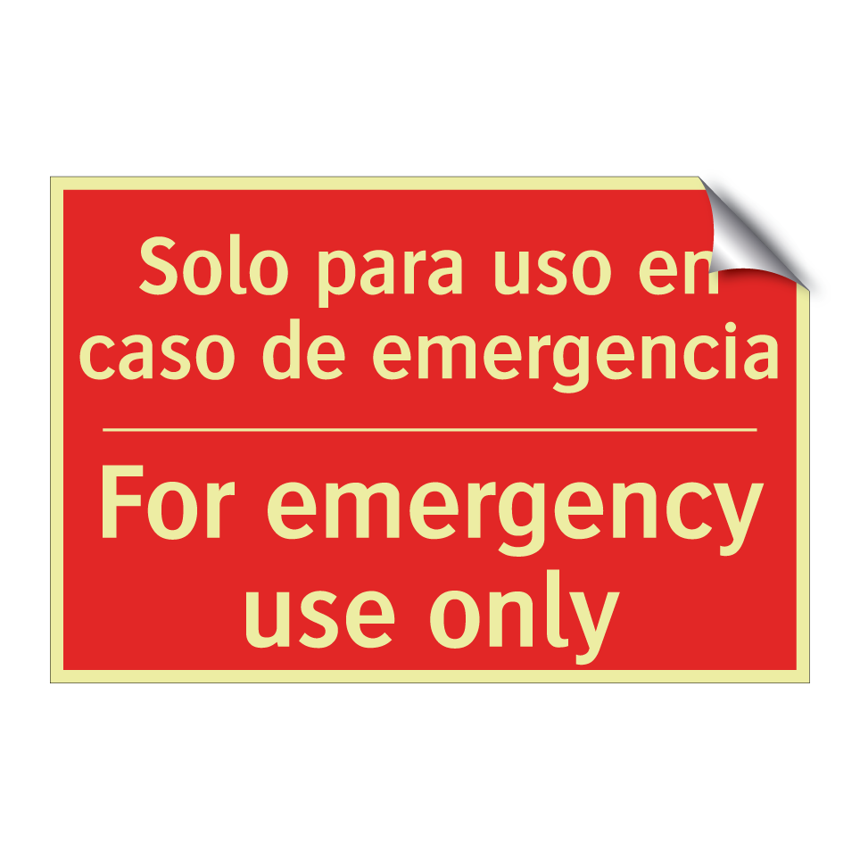 Solo para uso en caso de /.../ - For emergency use only
