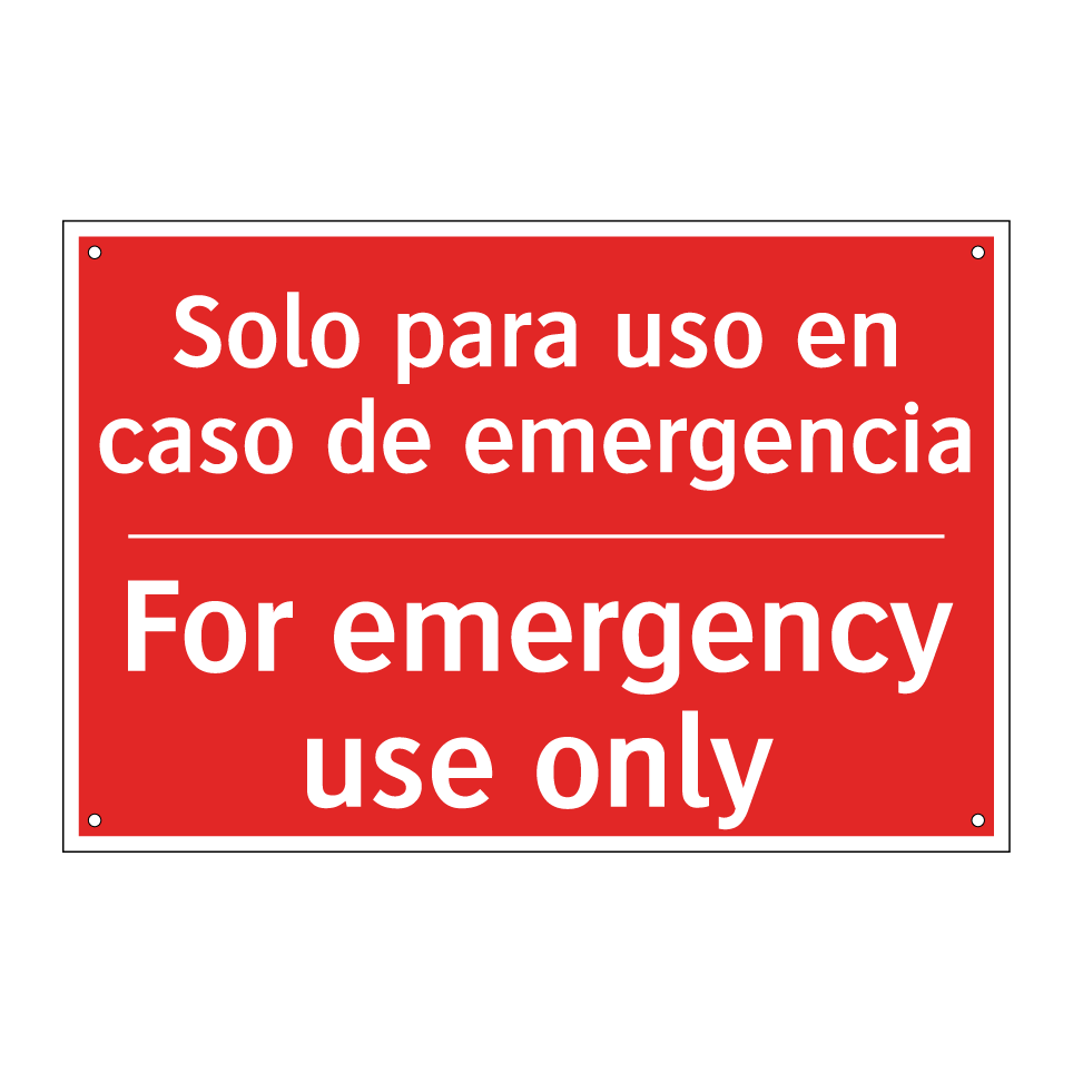 Solo para uso en caso de /.../ - For emergency use only
