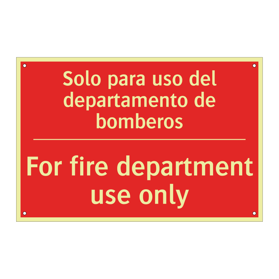 Solo para uso del /.../ - For fire department use only